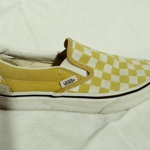 VANS yellow check SKATE slip on